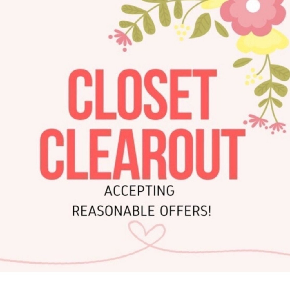 Must sell all items and clean out closet all reasonable offers considered